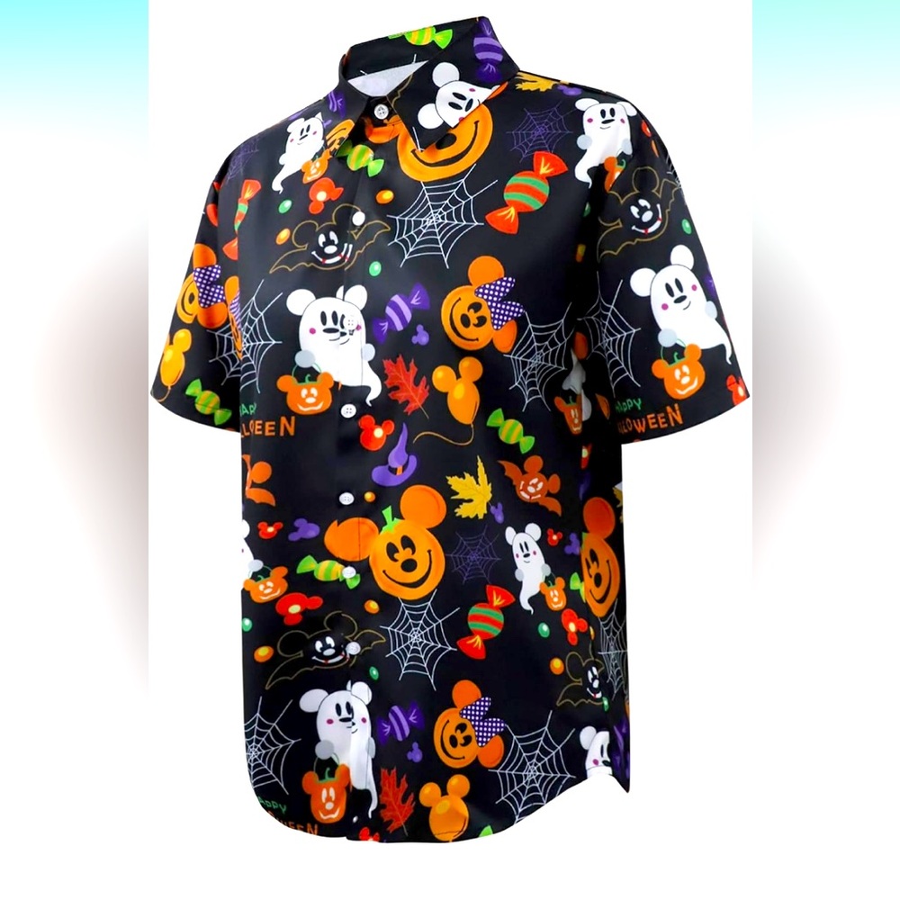 Unisex Halloween Hawaiian Shirts Short Sleeve Button Down